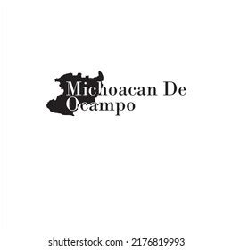 Michoacan De Ocampo Map Black Lettering Stock Vector (Royalty Free ...