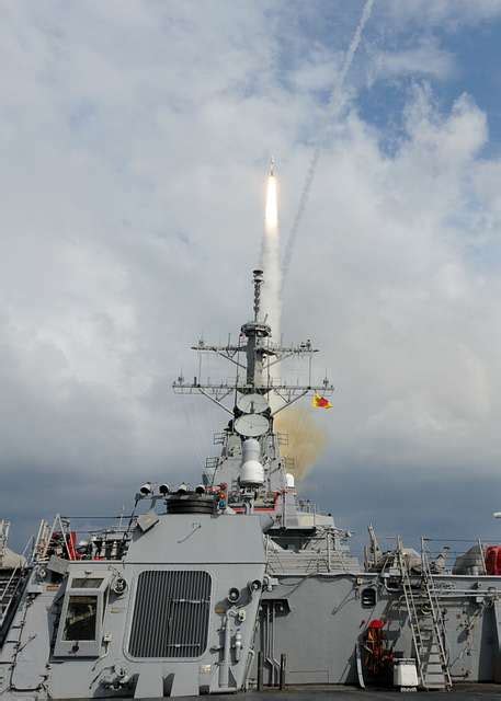 A Standard Missile Sm 2 Is Fired From A Launcher During A Live Fire