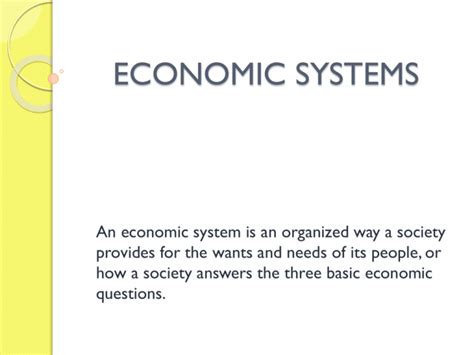 ECONOMIC SYSTEMS