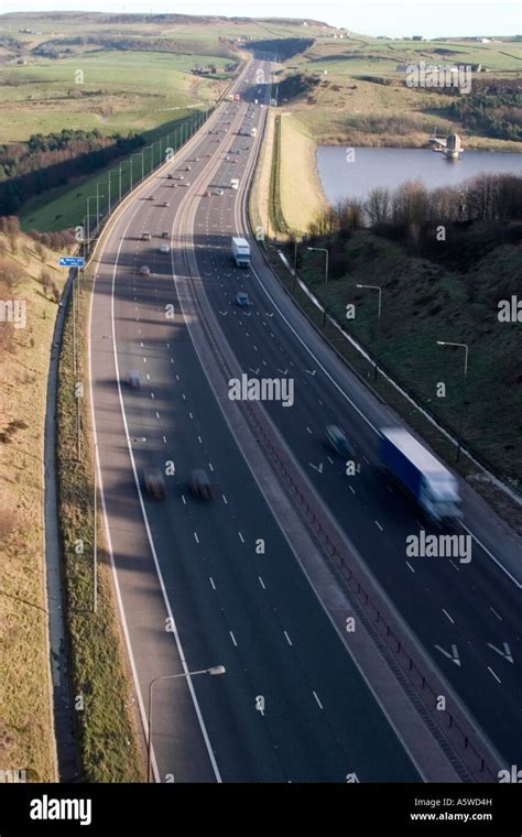 Traffic On The M62 Motorway Near Scammonden Dam Huddersfield West