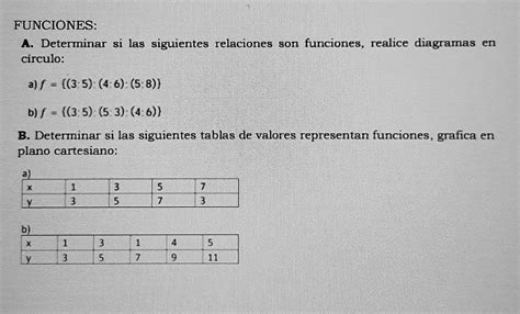 Solved Funciones Ayudaaaaa Funciones Determinar Si Las Siguientes