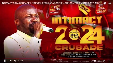 INTIMACY CRUSADE 2024 APOSTLE JOHNSON SULEMAN LIVE IN NAIROBI KENYA