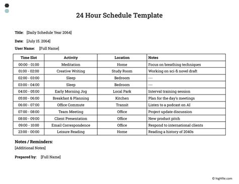 Panel Schedule Template - Word | Google Docs - Highfile