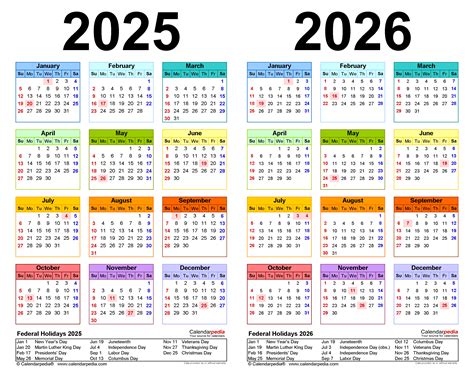 2025 2026 Two Year Calendar Free Printable PDF Templates - Web Page ...