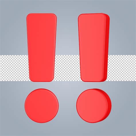 Premium PSD Exclamation Mark 3d Icon