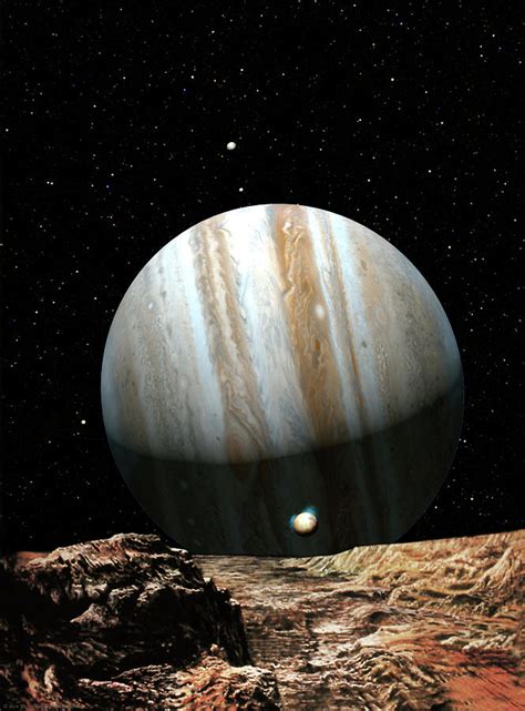 Jupiter Seen From Europa Painting by Don Dixon