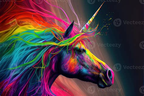 Realistic Rainbow Unicorn Ai Generated 21996925 Stock Photo At Vecteezy