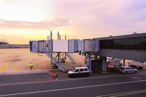 Airport Ramp Service for for a Commercial Plane Stock Image - Image of ...