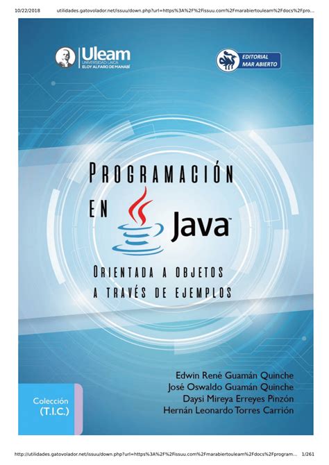 PDF Programación Orientada a Objetos en Java a través de ejemplos