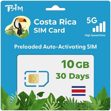 Tsim Costa Rica Sim Card Days Gb Data Preloaded Auto Activating