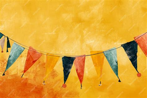 Premium Photo Colorful Banners On A Yellow Background With A Yellow