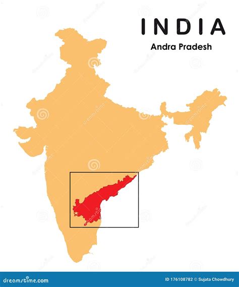 Andhra Pradesh in India Map. Andhra Pradesh Map Vector Illustration ...