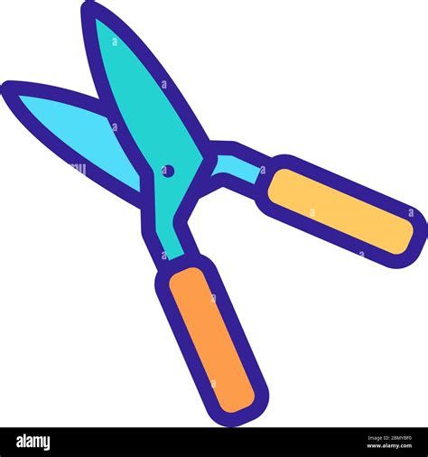 Classic Style Garden Shears Icon Vector Outline Illustration Stock