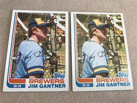 Topps Two Baseball Cards Jim Gantner Milwaukee Brewers Nmmt