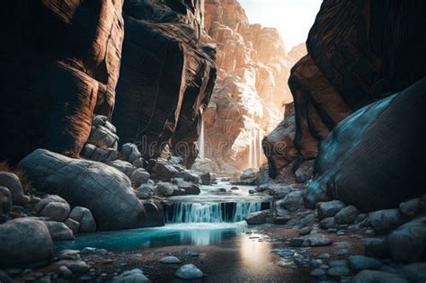 Rendered Worldjaw Dropping Canyon With Floating Waterfalls And Insane