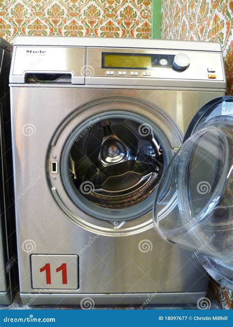 Washing Machine in Laundromat Editorial Photography - Image of number
