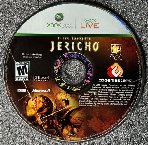 Clive Barker S Jericho Microsoft Xbox 360 2006 Disc Only EBay