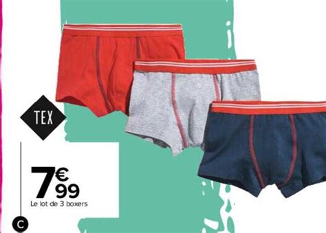 Promo Le Lot De Boxers Tex Chez Carrefour Icatalogue Fr