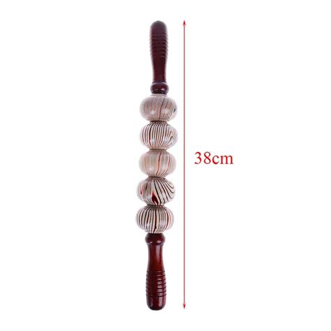 Thick Wheel Wooden Massager Roller Wood Massage Rolling Stick Thai