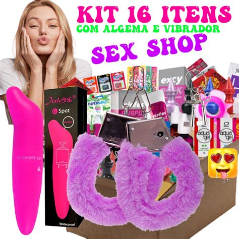 Kit Sex Shop 16 Produtos Eróticos Algema Vibrador Ponto G Golfinho Lubrificantes Shopee