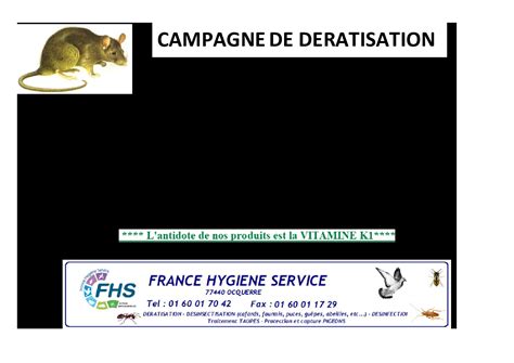 Campagne de dératisation le 5 juillet 2023 Puiseux en France