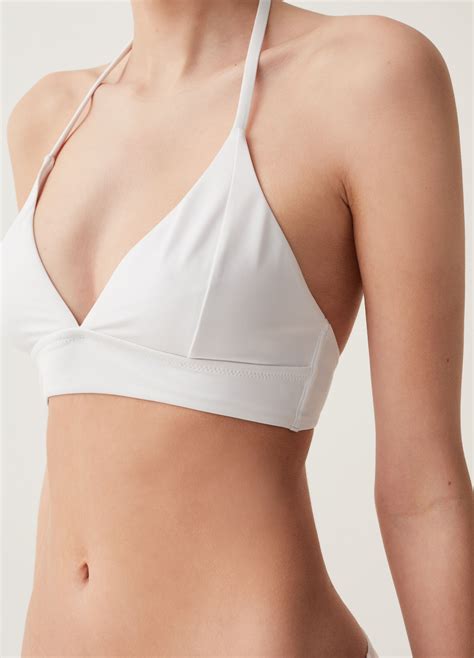 Woman S Optical White Triangle Bikini Top Ovs