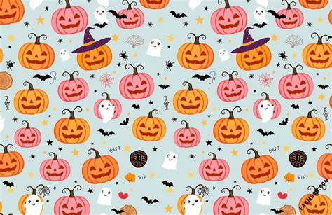 20 Halloween Wallpaper Ideas for Desktop & Laptop : Pink n Orange Pumpkins