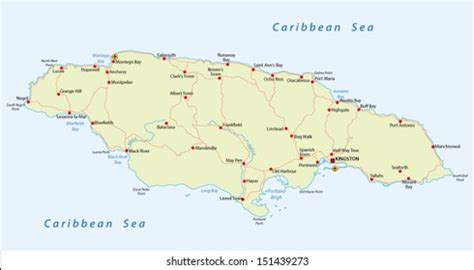 Jamaica Road Map Stock Vector (Royalty Free) 151439273 | Shutterstock