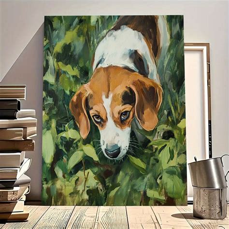 pirasong nakaprameng sining sa beagle na amoy ng mga palumpong