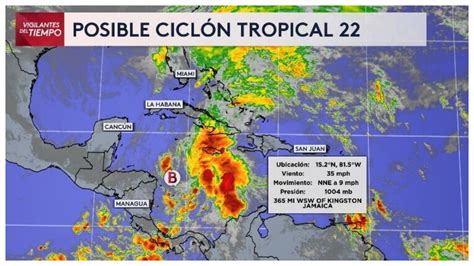 Posible ciclón tropical número 22 se forma en el Caribe afectará el