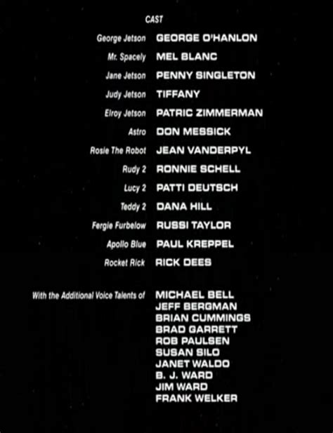 Jetsons: The Movie (1990 Movie) - Behind The Voice Actors