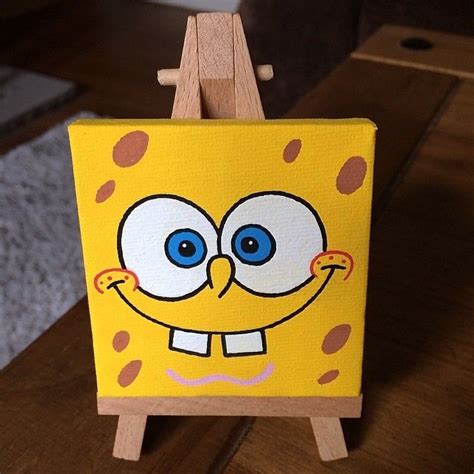 Spongebob Minicanvas Miniature Art Posca Markers Mini Character