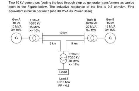 Solved Two Kv Generators Feeding The Load Through Step Up Chegg