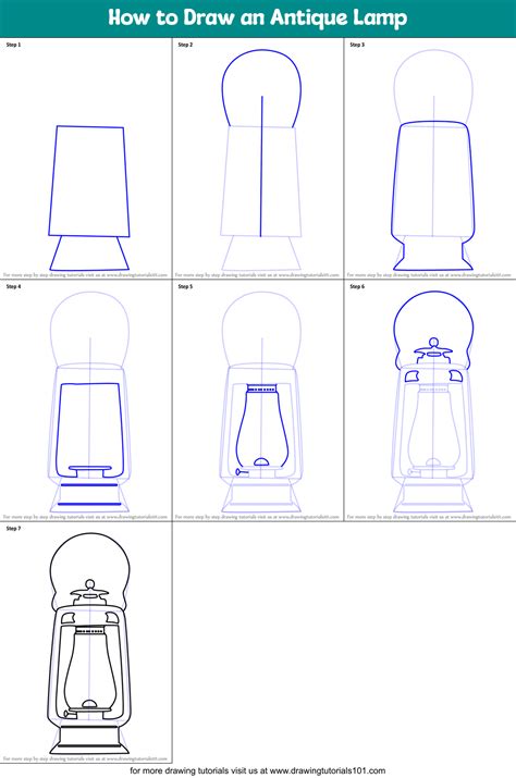 How to Draw an Antique Lamp (Everyday Objects) Step by Step ...