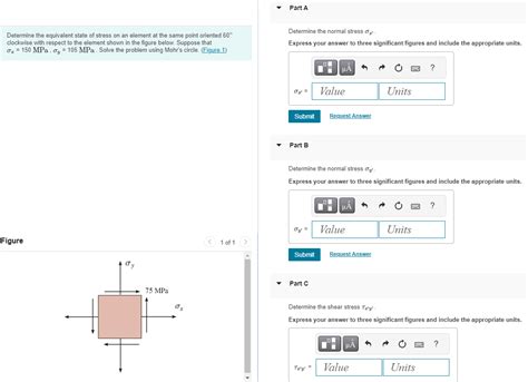 Solved Part A Determine The Equivalent State Of Stress On An Chegg