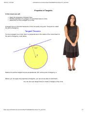 Properties of Tangents: Applying Tangent Lines and Finding | Course Hero