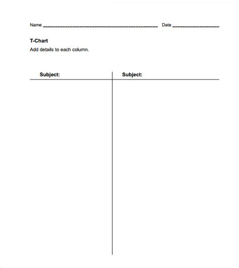 Sample T Chart Template - 7 + Documents in PDF , Word