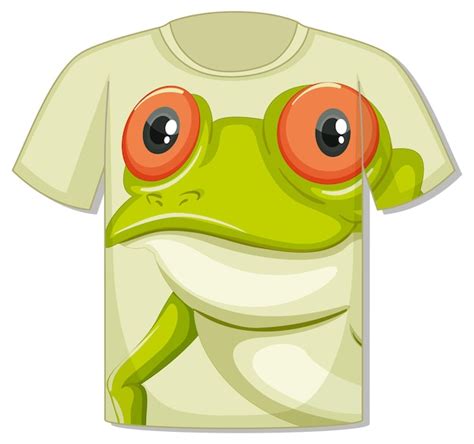 Free Vector Front Of T Shirt With Frog Face Template