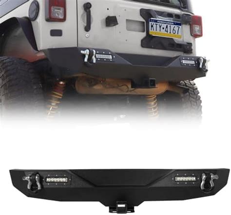 Amazon TIOYAR Rear Bumper Compatible With 87 06 Jeep Wrangler TJ