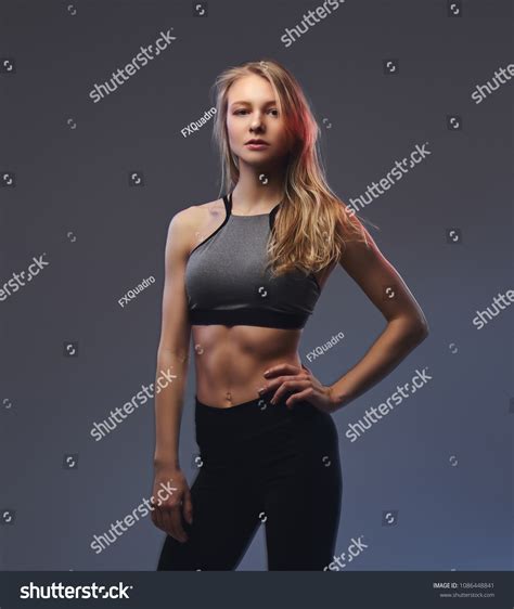 Sexy Slim Blonde Girl Sportswear Posing Stock Photo Shutterstock