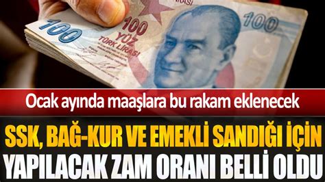 SSK Bağ Kur ve Emekli Sandığı için yapılacak zam oranı belli oldu