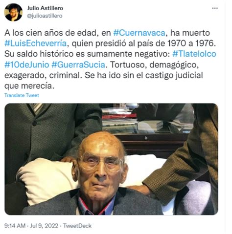 Muere el expresidente de México Luis Echeverría a los 100 años