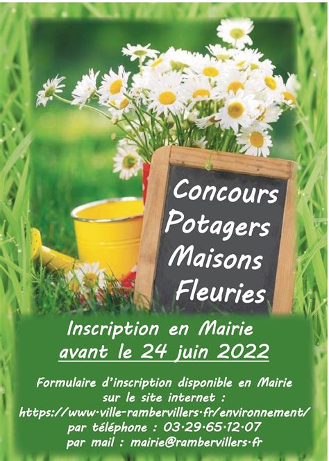 INSCRIPTION Concours Potagers Et Maisons Fleuries Ville De