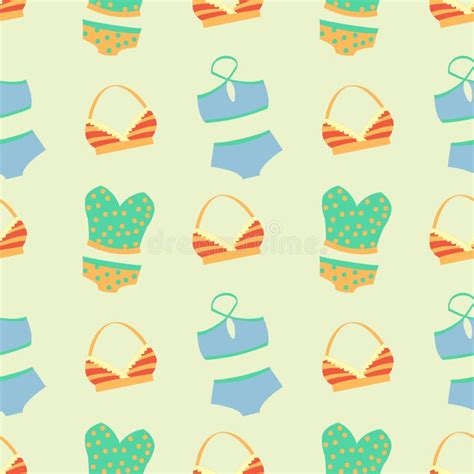 Cute Women Panties Seamless Pattern Underwear Background Female Lingerie Symbols Collection