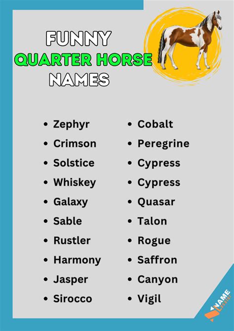 Quarter Horse Name Ideas