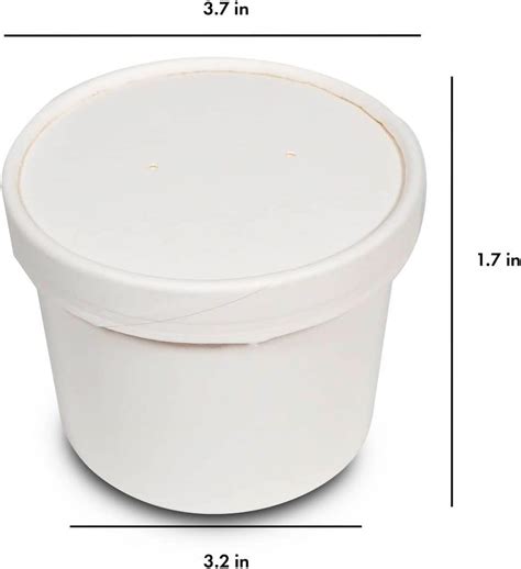 250 Sets White Paper Food Containers With Vented Lids To Go Hot Soup