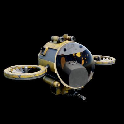 Sci-Fi Helicopter Hovercraft 3D Model by Holy360