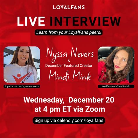 Mindi Mink Loyalfans Featured Creator For December 2023 💋 Loyalfans