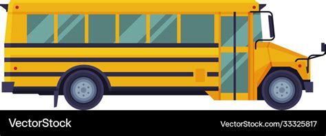 Yellow school bus side view back to school Vector Image