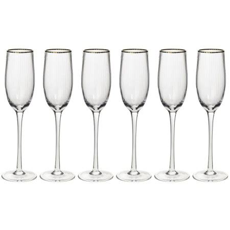 Lot de 6 Flûtes de Champagne Merveilleux 21cl Transparent